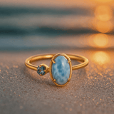 Agnes | Anillo de topacio plateado