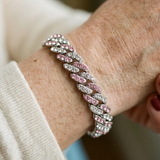 Pulsera Arktisches Rosé Cubana | Oro Blanco