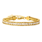 Pulsera de acero inoxidable con cadena de circonio
