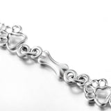 Pulsera con Patas de Perro Colgantes y Huesos de Plata Sostenible, Edición Limitada