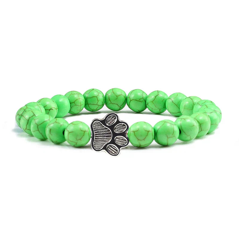 Pulsera con cuentas en forma de pata – Diseño de piedra natural