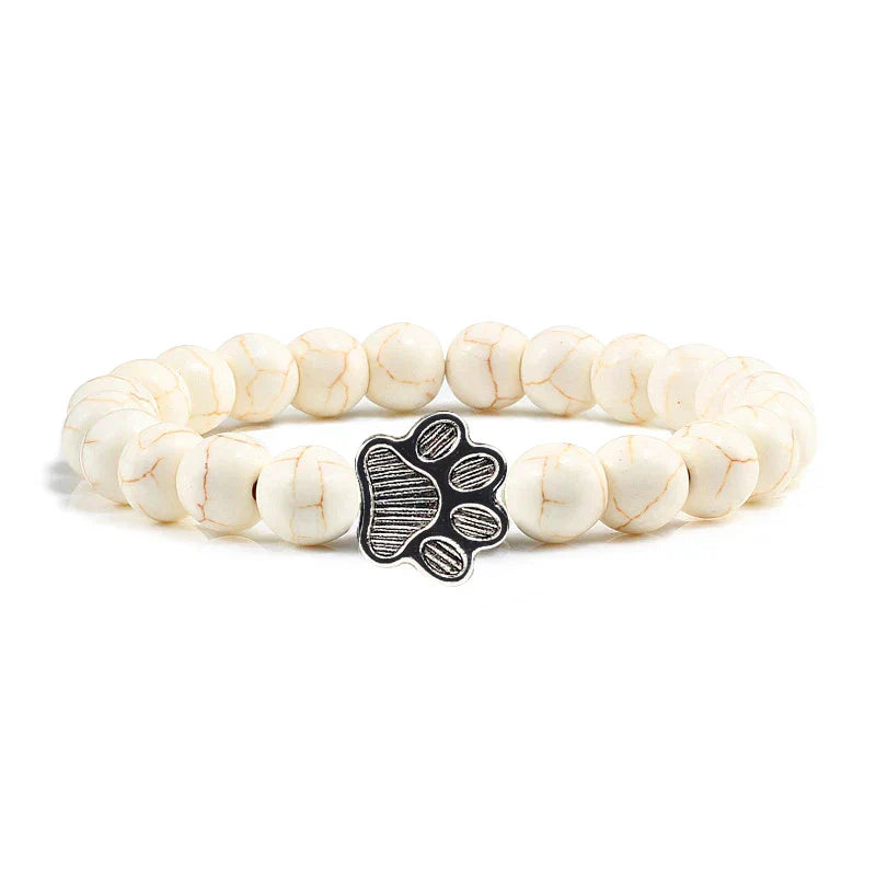 Pulsera con cuentas en forma de pata – Diseño de piedra natural