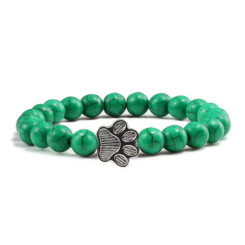 Pulsera con cuentas en forma de pata – Diseño de piedra natural