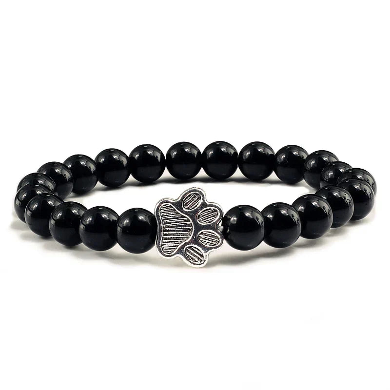 Pulsera con cuentas en forma de pata – Diseño de piedra natural