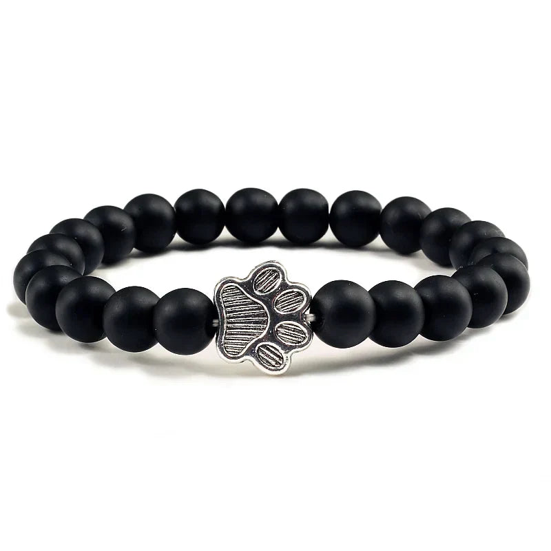Pulsera con cuentas en forma de pata – Diseño de piedra natural