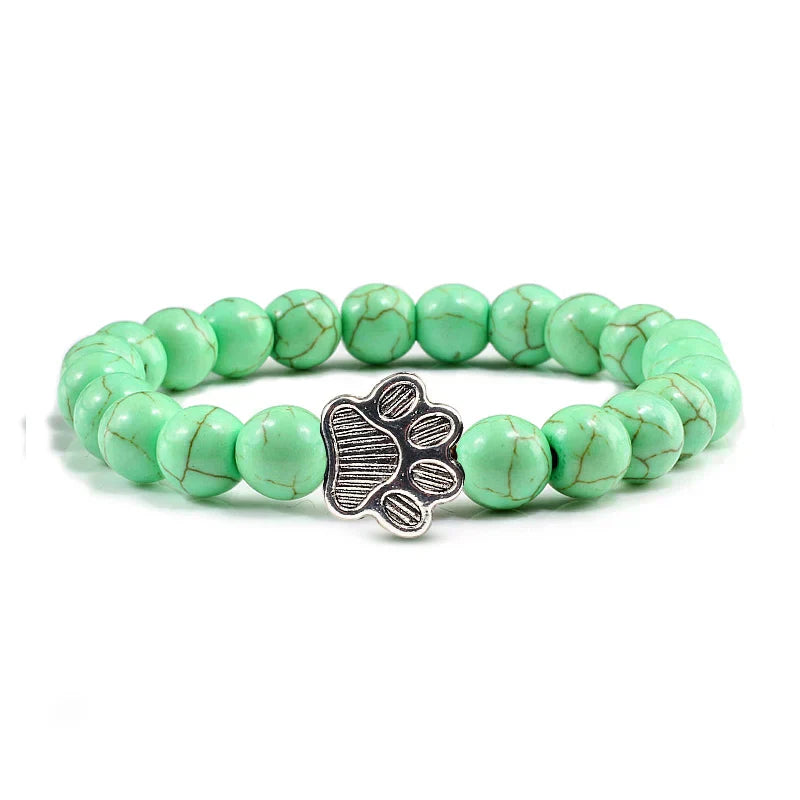 Pulsera con cuentas en forma de pata – Diseño de piedra natural
