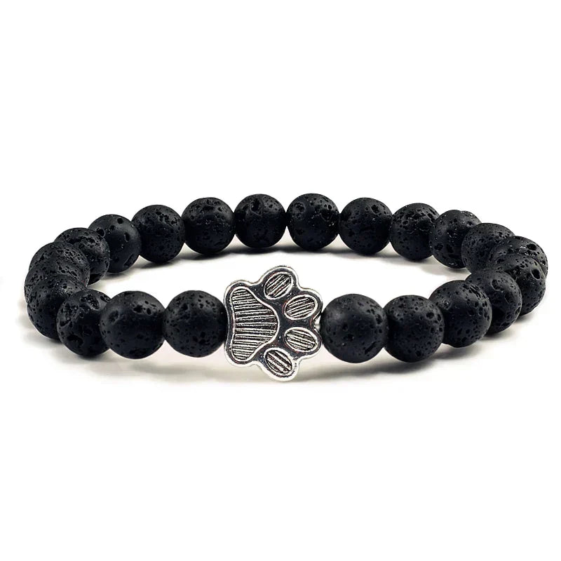 Pulsera con cuentas en forma de pata – Diseño de piedra natural