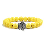 Pulsera con cuentas en forma de pata – Diseño de piedra natural