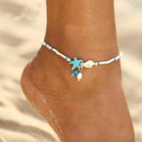 Brazalete con estrellas, conchas y piedras naturales