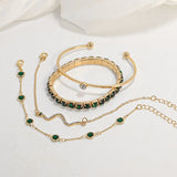 Conjunto de pulseras Brillo Esmeralda