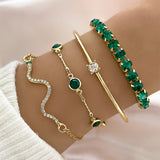 Conjunto de pulseras Brillo Esmeralda
