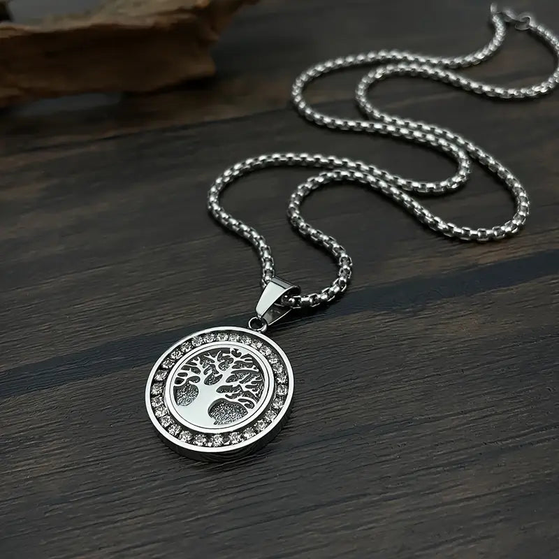 Collar Árbol de la Vida en lujoso tono dorado con circonitas