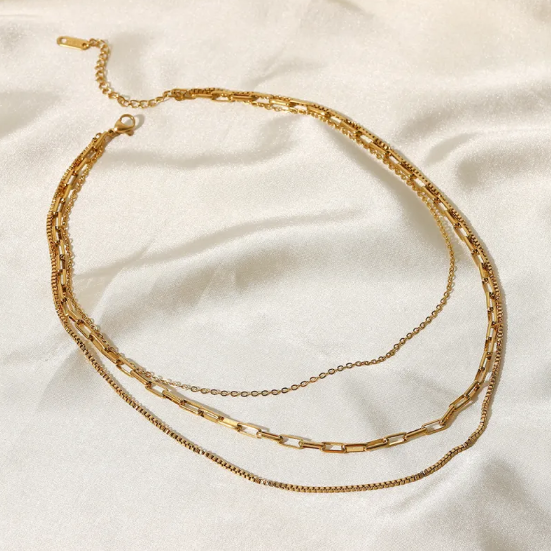 Collar de tres capas de acero inoxidable