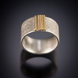 Anillo retro delgado bañado en oro