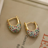 Pendientes Elegantes de Colores con Cristales Incrustados