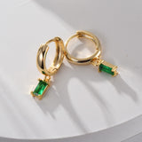 Elegantes aretes Louisa con esmeralda
