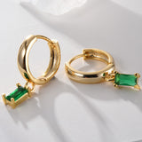 Elegantes aretes Louisa con esmeralda