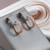Pendientes Elegantes y Brillantes de Oro y Circonita