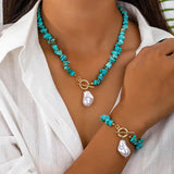 Elegantes conjuntos de joyería de piedras naturales y perlas