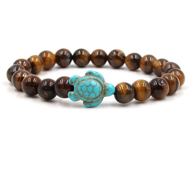 Pulseras exclusivas con piedras naturales en forma de tortuga