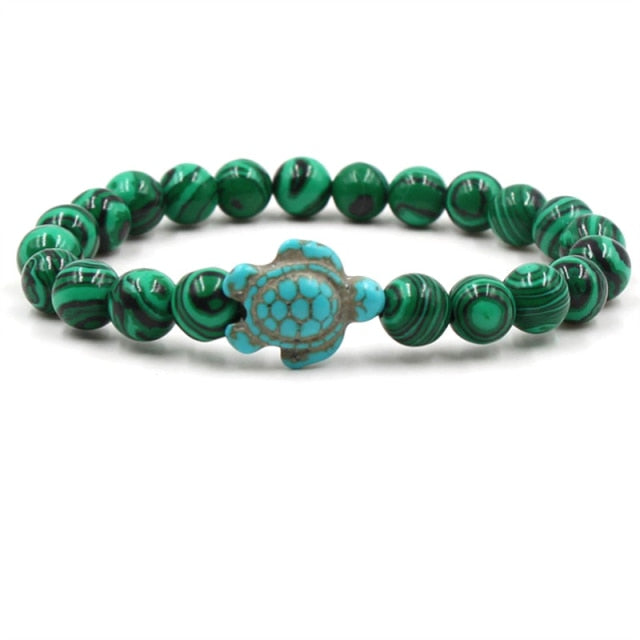 Pulseras exclusivas con piedras naturales en forma de tortuga