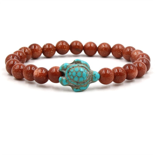 Pulseras exclusivas con piedras naturales en forma de tortuga