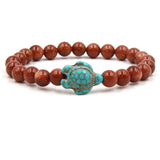 Pulseras exclusivas con piedras naturales en forma de tortuga