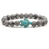 Pulseras exclusivas con piedras naturales en forma de tortuga