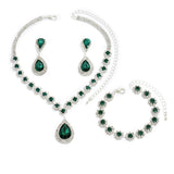 Conjunto completo de tres piezas de joyería para novias