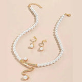 Juego de regalo de perlas naturales: collar y pendientes