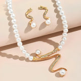 Juego de regalo de perlas naturales: collar y pendientes