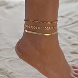 Pulsera de pie dorada