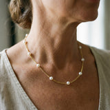 Collar de oro con perla natural