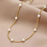 Collar de oro con perla natural