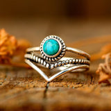 Anillo con perlas turquesa