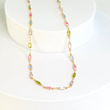Collar Isabella con piedra de colores-CZ