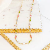 Collar Isabella con piedra de colores-CZ