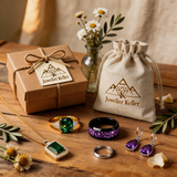 Elegantes piezas de joyería de oro y plata