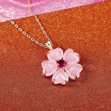 Collar con Flor Rosa Dorada