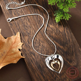 Collar con Corazón Colgante en Dos Tonos