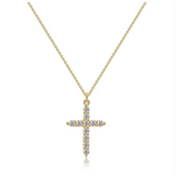 Collar con Cruz y Corona de Diamantes