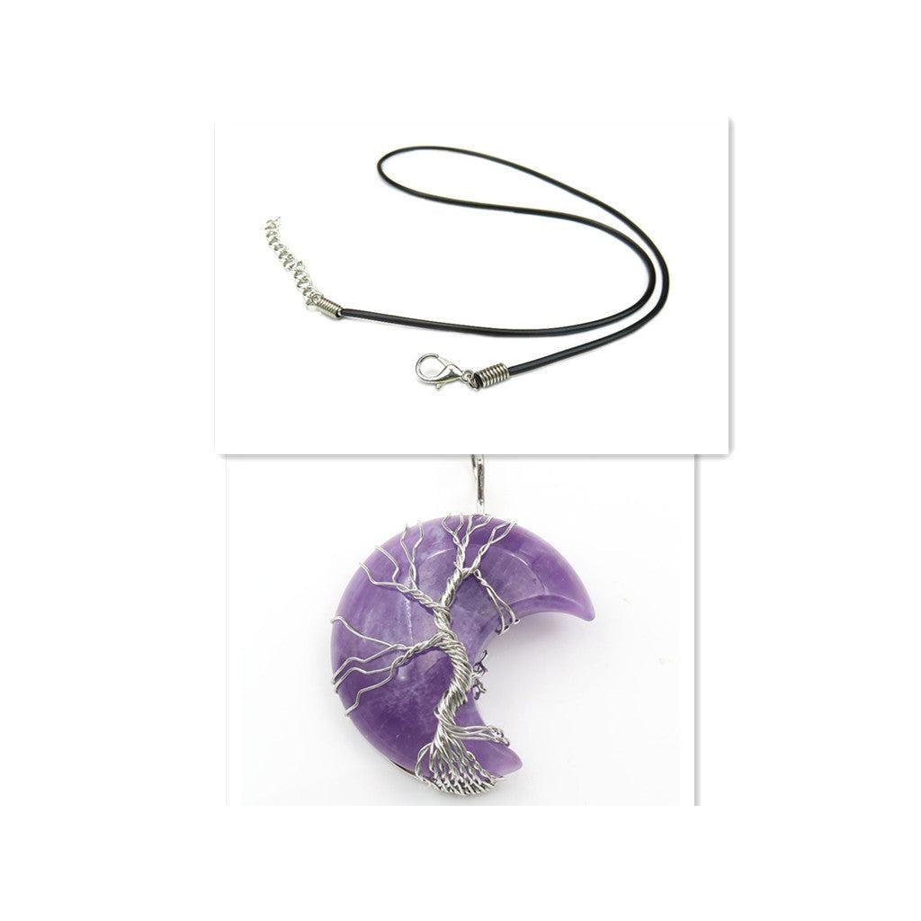Collar con colgante de árbol de la vida de cristal