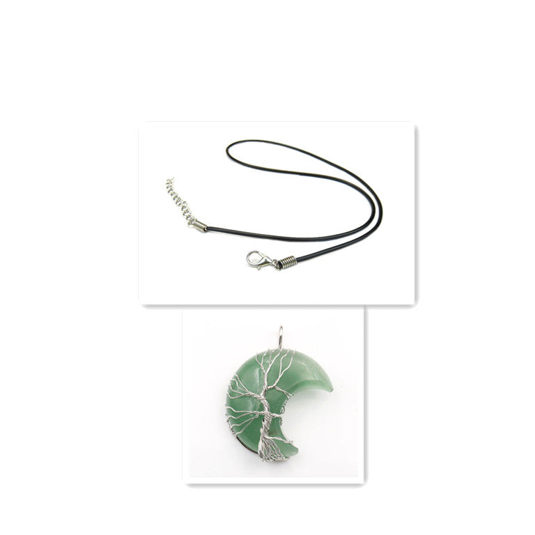 Collar con colgante de árbol de la vida de cristal