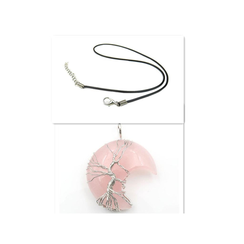 Collar con colgante de árbol de la vida de cristal
