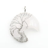 Collar con colgante de árbol de la vida de cristal