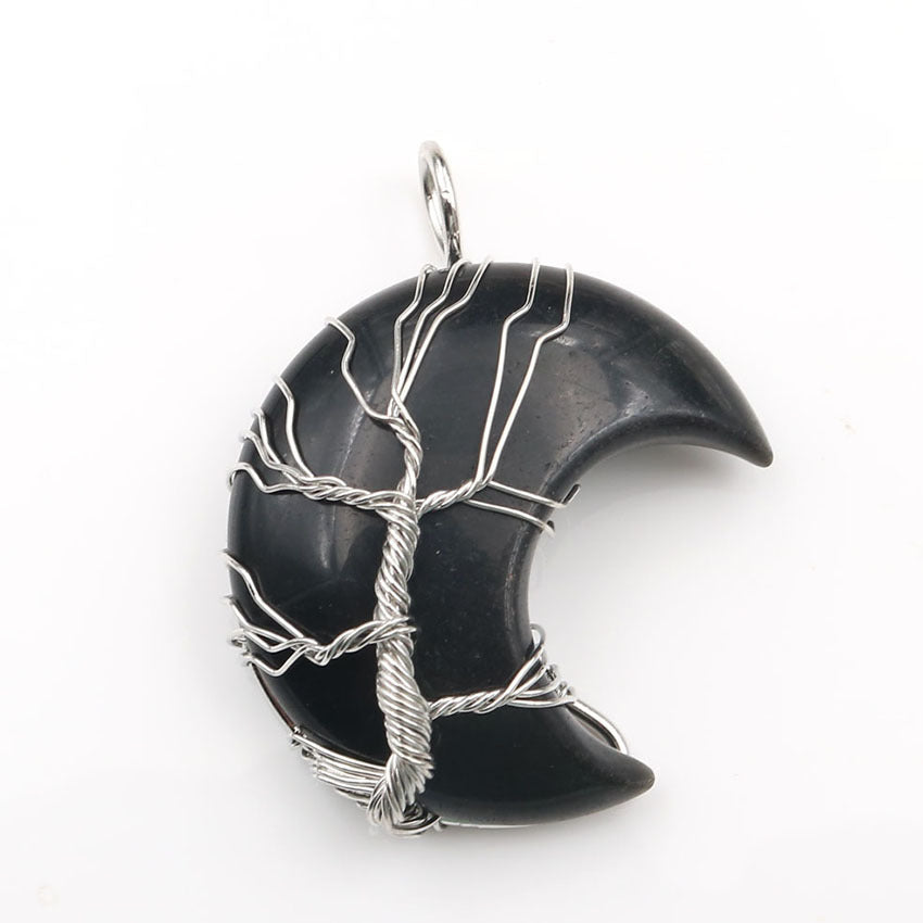 Collar con colgante de árbol de la vida de cristal