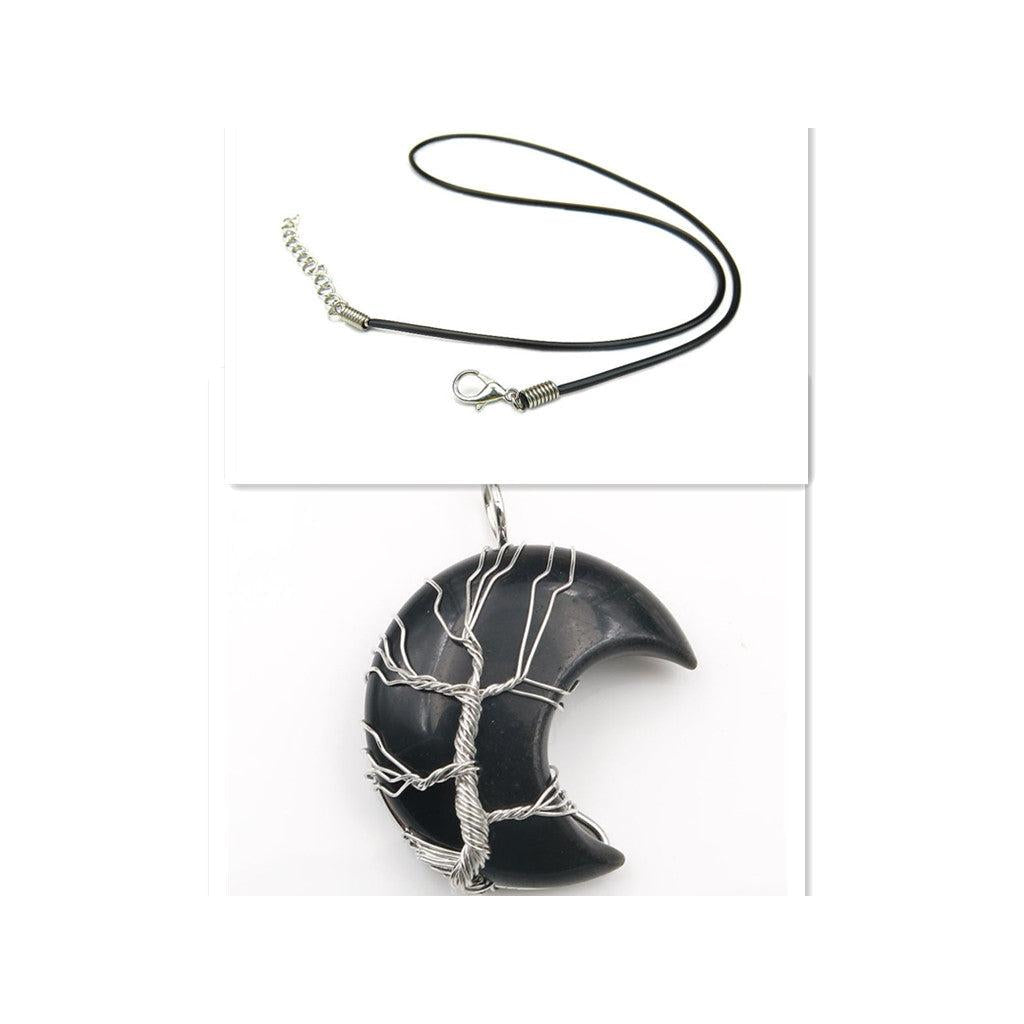 Collar con colgante de árbol de la vida de cristal