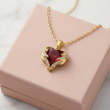 Collar con Corazón de Rubí Ángel | Oro