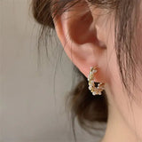 Pendientes colgantes de perla redonda