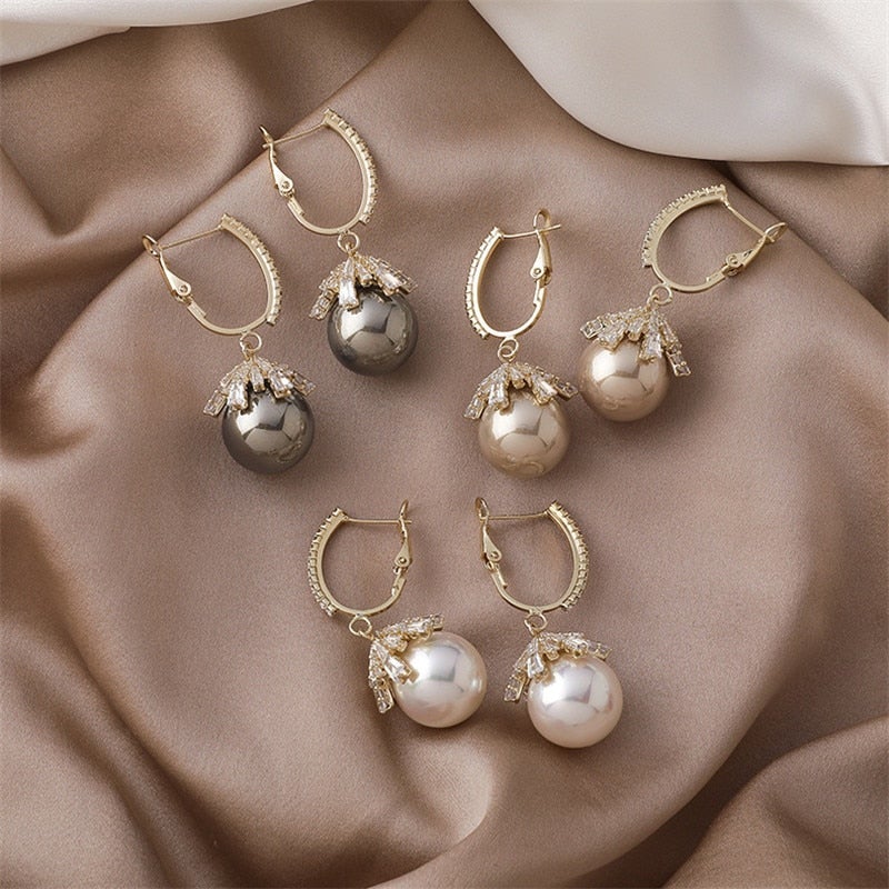 Pendientes colgantes con perlas